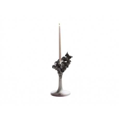 Lladró Escultura Naturo - Candelabro Sencillo (Gris) - Envío Gratuito