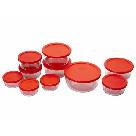 Pyrex Set Storage de 20 Piezas Rojo - Envío Gratuito