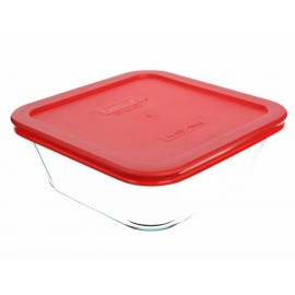 Pyrex Refractario Cuadrado con Tapa Blanco - Envío Gratuito