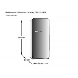 Smeg FAB28UNER Refrigerador 9 Pies Cúbicos Negro - Envío Gratuito