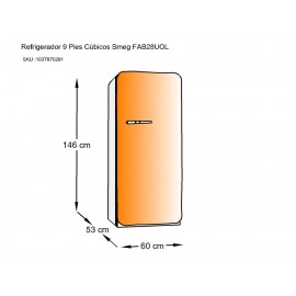 Smeg FAB28UOL Refrigerador 9 Pies Cúbicos Naranja - Envío Gratuito