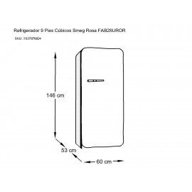 Smeg FAB28UPKR1 Refrigerador 9 Pies Cúbicos Rosa - Envío Gratuito