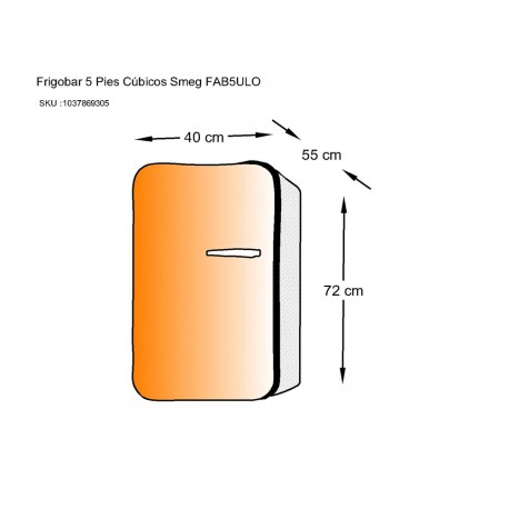 Frigobar Smeg 1 5 pies cúbicos naranja FAB5ULO - Envío Gratuito