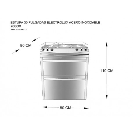 Electrolux 76GDX Estufa 30 Pulgadas Acero Inoxidable - Envío Gratuito