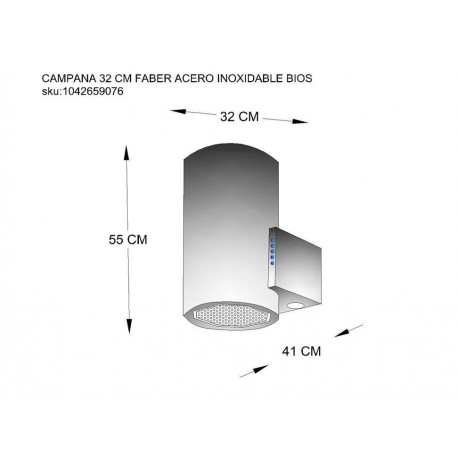 Campana Faber 32 cm acero 110.0323.965 - Envío Gratuito