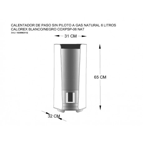 Calorex Calentador de Gas Natural 6 Litros Blanco - Envío Gratuito