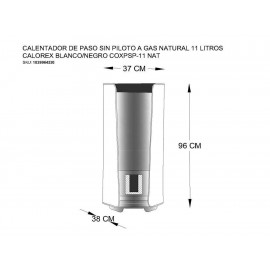 Calentador de Gas Natural Calorex 11 Litros COXPSP 11 Blanco - Envío Gratuito