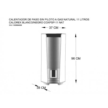 Calentador de Gas Natural Calorex 11 Litros COXPSP 11 Blanco - Envío Gratuito