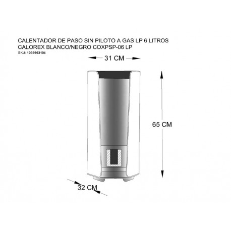 Calorex Calentador de Gas LP 6 Litros Blanco - Envío Gratuito