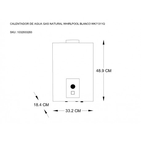 Whirlpool WK71311Q Calentador a Gas Natural 1 Servicio Blanco - Envío Gratuito