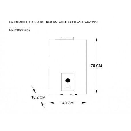 Whirlpool WK71312Q Calentador de Gas Natural 2 Servicios Blanco - Envío Gratuito