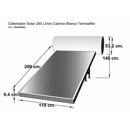 Calentador solar Calorex Termosifón 240 gris - Envío Gratuito