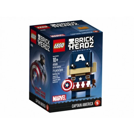 Figura armable BrickHeadz Marvel Lego Capitán América - Envío Gratuito