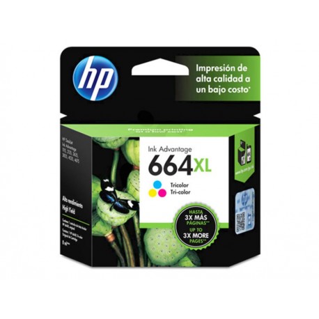 Cartucho HP Tinta 664XL Tricolor - Envío Gratuito