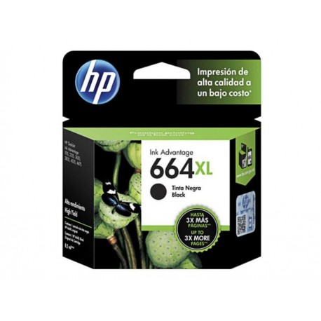 Cartucho HP Tinta 664XL Negro - Envío Gratuito