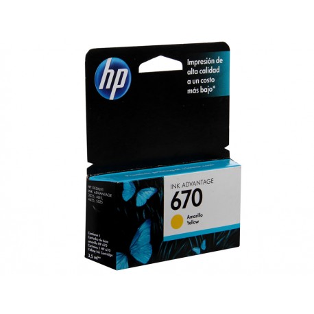 Cartucho HP Tinta 670 Amarillo - Envío Gratuito