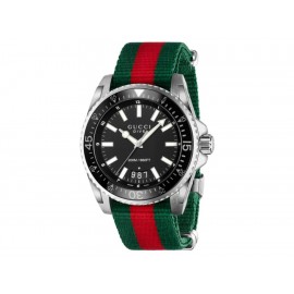 Gucci Dive YA136206 Reloj Fino Unisex Color Verde/Rojo - Envío Gratuito