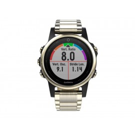 Monitor Garmin Fenix 5S Zafiro Champagne Con Correa De Metal - Envío Gratuito