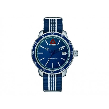 Reloj para caballero Reebok Forge 1.0 Nato RD-FOR-G3-S1NN-NW azul/blanco - Envío Gratuito