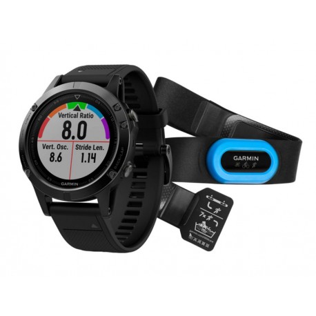 Monitor Garmin Fenix 5 Negro, Con Cristal De Zafiro, Incluye Banda De Frecuencia Cardiaca - Envío Gratuito