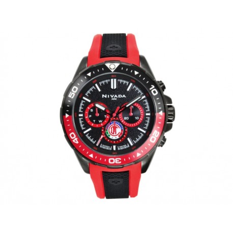 Reloj para caballero Nivada Fans Collection Club Deportivo Toluca NP17331TOL rojo - Envío Gratuito