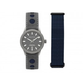 Nautica NMS 02 Date Box Set NAD14532G Reloj para Caballero Color Gris - Envío Gratuito