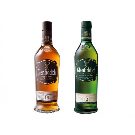 Paquete Especial 2 Botellas Glenfiddich 18 años y 1 Botella de Whisky Glenfiddich 12 Años - Envío Gratuito