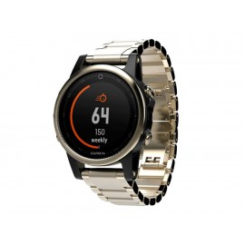 Monitor Garmin Fenix 5S Zafiro Champagne Con Correa De Metal - Envío Gratuito