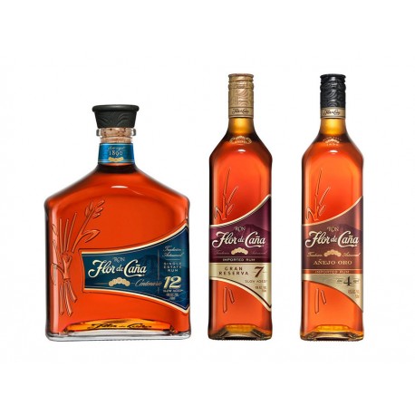 Paquete Especial Flor de Caña Golden, Gran Reserva y 12 años - Envío Gratuito