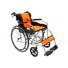 Silla de Ruedas Cromada Naranja - Envío Gratuito