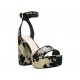 Sandalia floral Nine West negro - Envío Gratuito