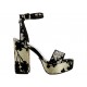 Sandalia floral Nine West negro - Envío Gratuito