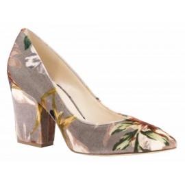 Zapatilla floral Nine West taupe - Envío Gratuito