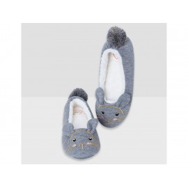 Pantufla lisa Etam gris - Envío Gratuito