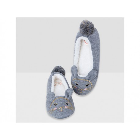 Pantufla lisa Etam gris - Envío Gratuito