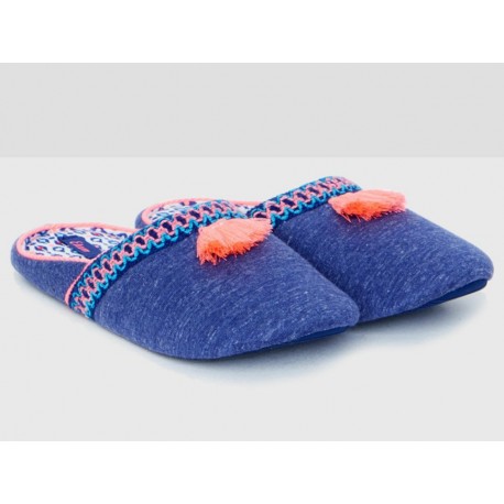 Pantufla lisa Etam azul - Envío Gratuito