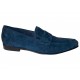 Zapato mocasín Adolfo Carli gamuza azul - Envío Gratuito