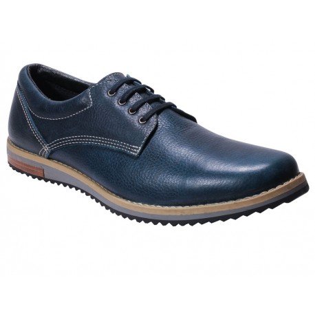 Zapato derby Fenutti piel azul - Envío Gratuito