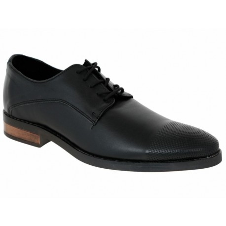 Zapato derby Perry Ellis piel negro - Envío Gratuito