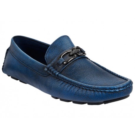 JBE Zapato Mocasín con Hebilla Azul - Envío Gratuito