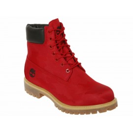 Timberland Bota Premium Jacquard de Piel Roja - Envío Gratuito