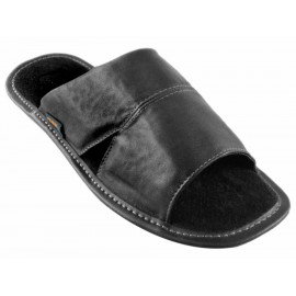 JBE Pantufla de Piel Negra - Envío Gratuito