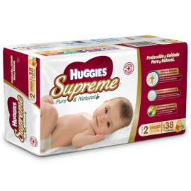 Pañales Huggies Supreme Pure & Natural Etapa 2 unisex 38 piezas - Envío Gratuito