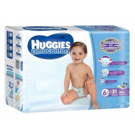 Pañales Huggies Ultraconfort Etapa 6 para niño 31 piezas - Envío Gratuito