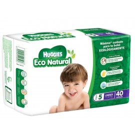 Pañales Huggies Eco Natural etapa 5 unisex 40 piezas - Envío Gratuito