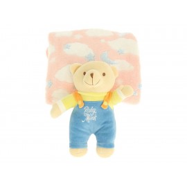 Cobija y peluche Baby Mink Amigos rosa - Envío Gratuito