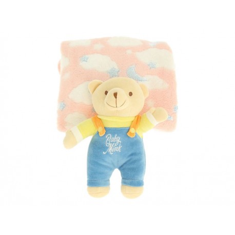 Cobija y peluche Baby Mink Amigos rosa - Envío Gratuito