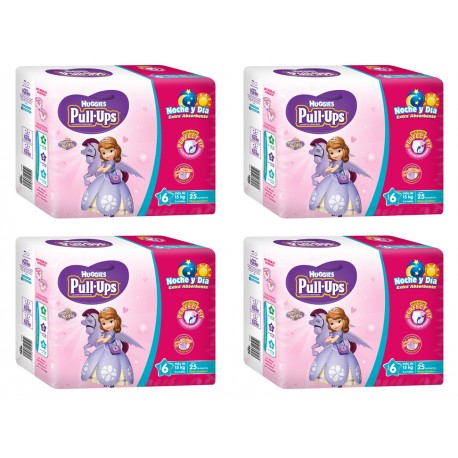 KC PAÑAL HUGGIES PULL UPS ET6 NIÑA CON 4 PAQUETES - Envío Gratuito