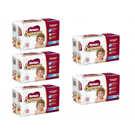 KC HUGGIES SUPREME ETAPA 5 NIÑO CON 5 PAQUETES - Envío Gratuito