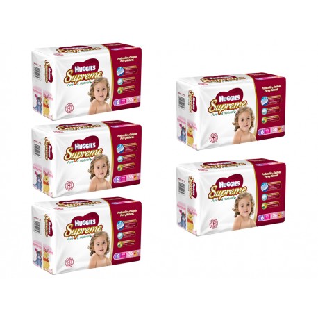 KC HUGGIES SUPREME ETAPA 6 NIÑA CON 5 PAQUETES - Envío Gratuito